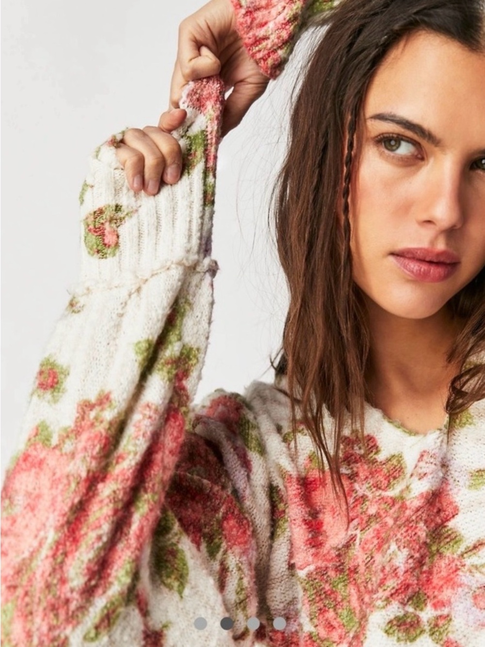 Free People Bed of Roses Sweater cotton blend - Picture 3 of 10